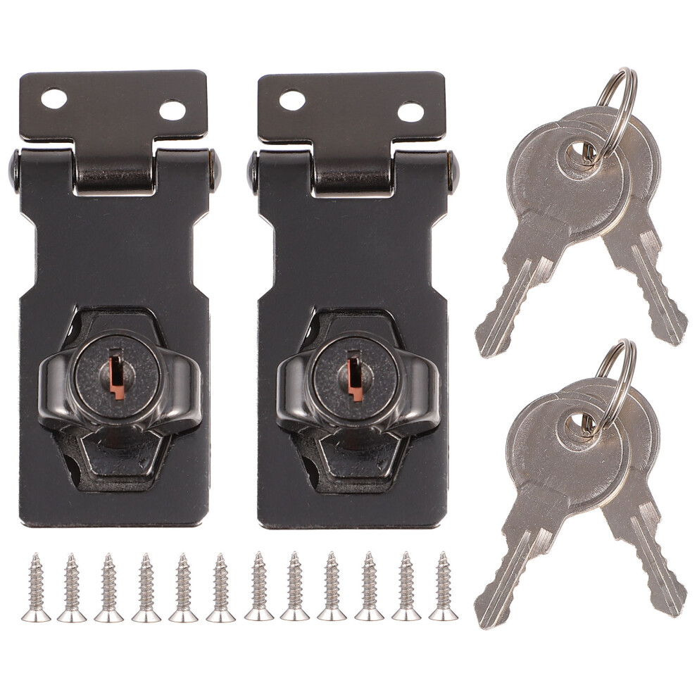 Photos - Door Lock 4 Pcs 90 Degree Keyed Hasp Locks For Wardrobe Door Knob
