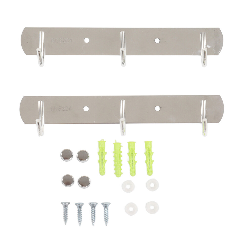 2 Pcs Wall Mounted Hook Rack Stainless Steel Space Saving-image-OPC-PKY2XV2-NEW