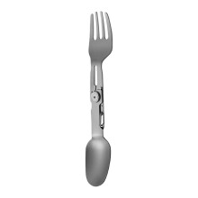 Titanium Rotating Spork 2 In 1 Folding Spoon And Fork Lightweight Camping Cutlery For BBQ Dinnerware