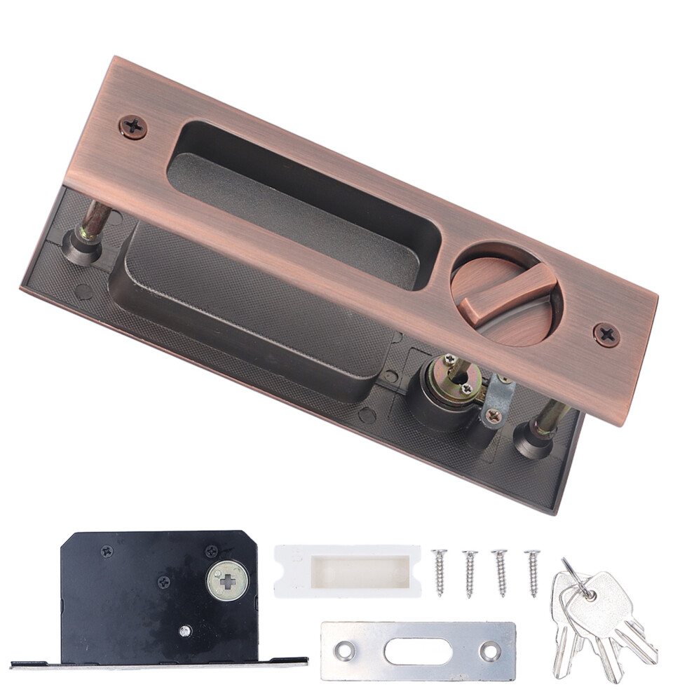 Pocket Sliding Door Lock Rust Proof Recessed Handle Bathroom Kitchen 685922818546