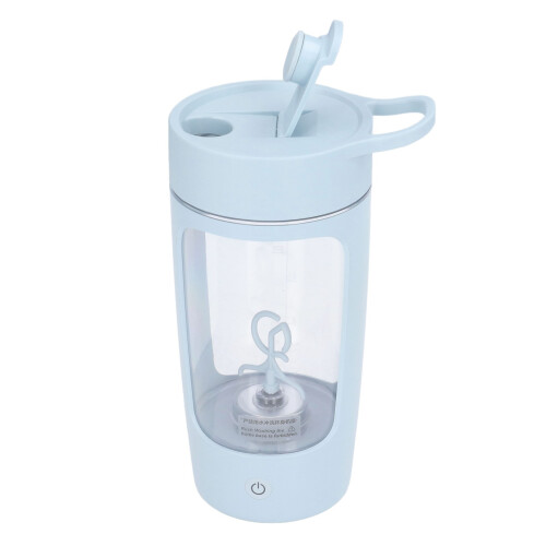 Electric Shaker Bottle 650mL USB Charging Blue BPA Free 1