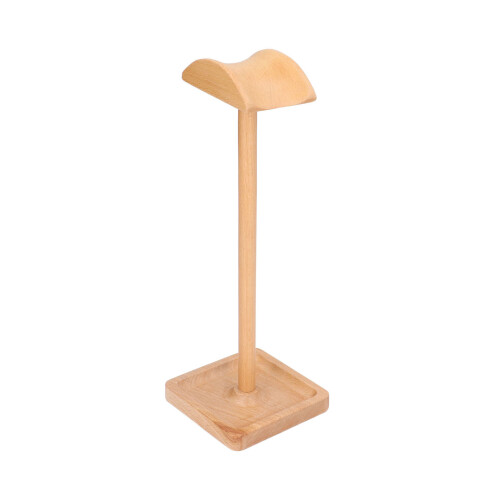 Wooden Headphone Holder Beech Headset Stand Desktop Display Shelf 1