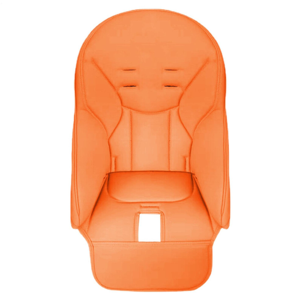 Kids High Chair Cushion PU Leather Feeding Seat Cushion Cover, Padded High Chair Seat Cushion, Orange