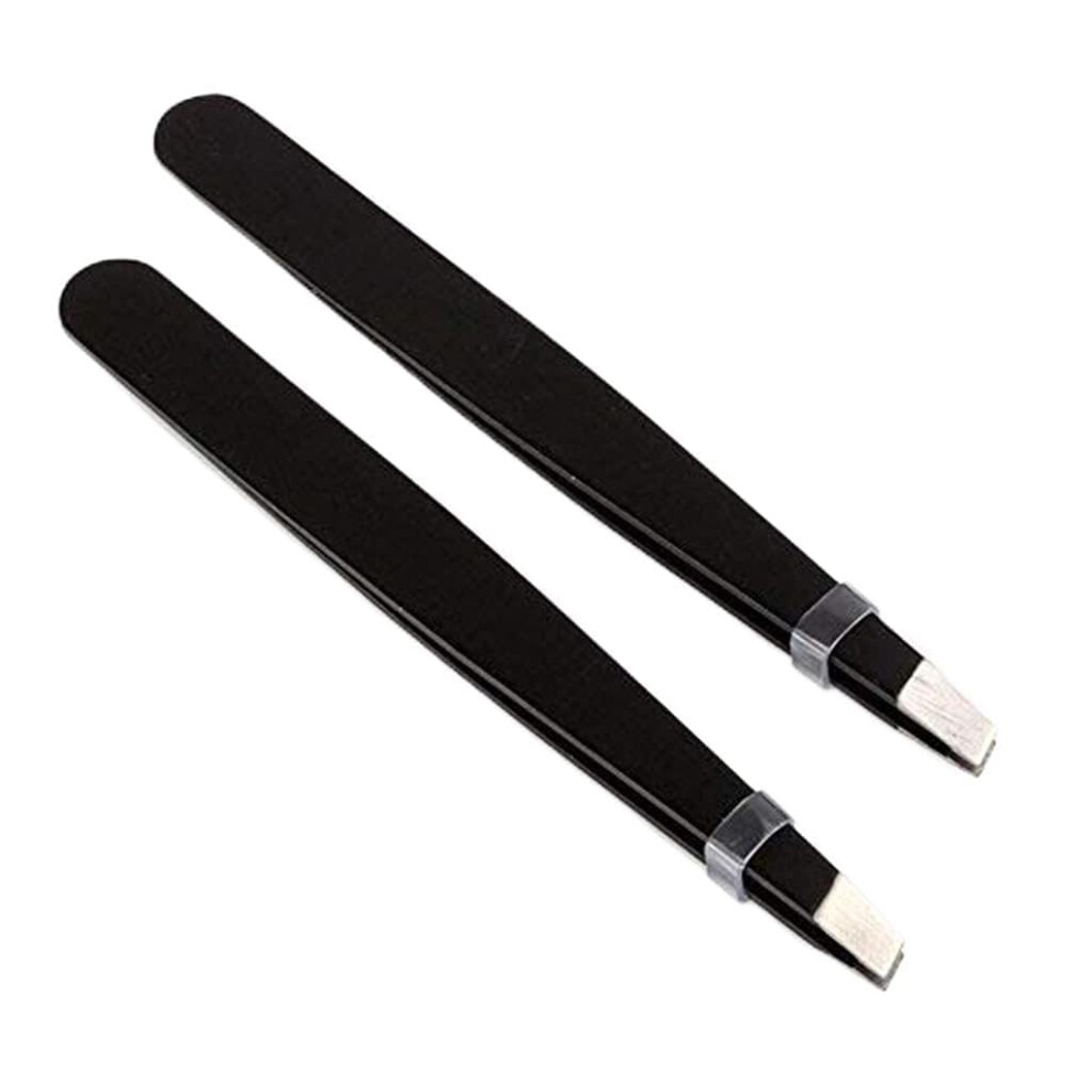Stainless Steel Tweezers Precision Tweezers Eyebrow Scissors Diagonal Type Two Pieces Set
