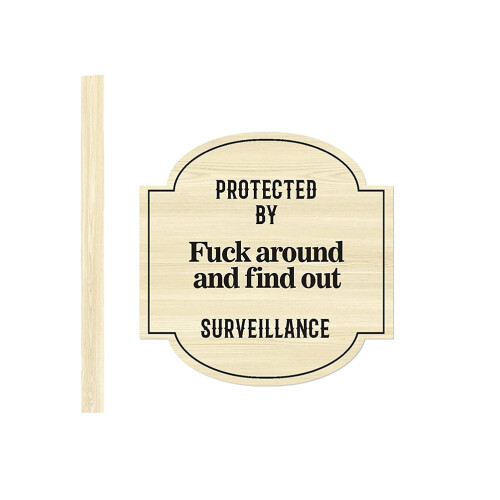 Surveillance Yard Sign Security Outdoor Protected Around