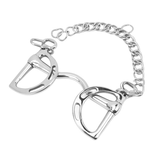 D Ring Snaffle Bit Stainless Steel Chain 135mm