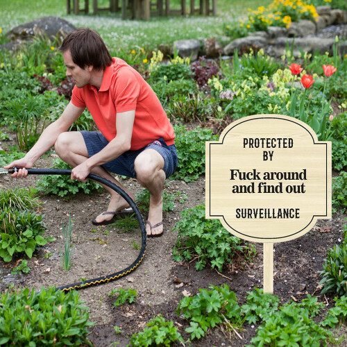 Surveillance Yard Sign Security Outdoor Protected Around 2