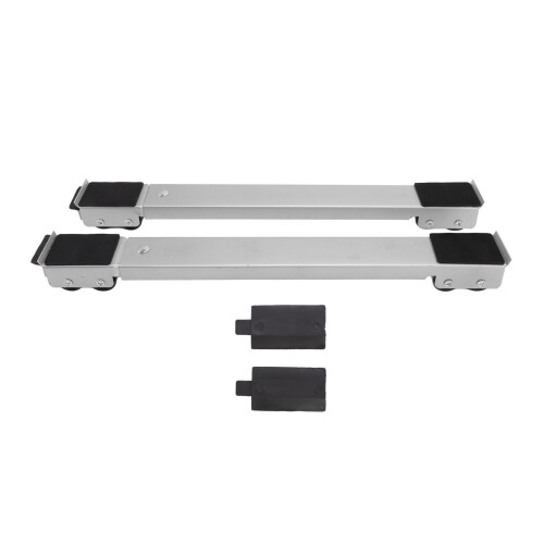 (Silver) 2 Sets Silver Mobile Roller Bracket for Refrigerator Washing Machine
