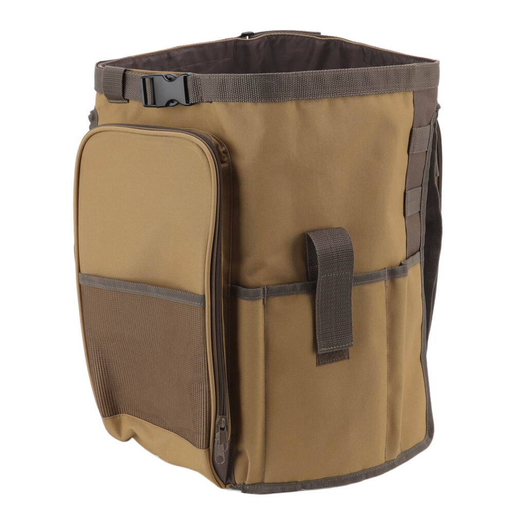 Round Bucket Bag Large Capacity Portable Handle Khaki Garden 685922823489
