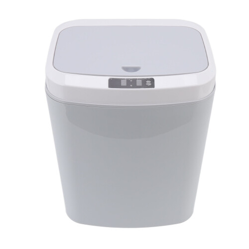 (White) Automatic Trash Can 16L Induction Kitchen Bathroom Gray