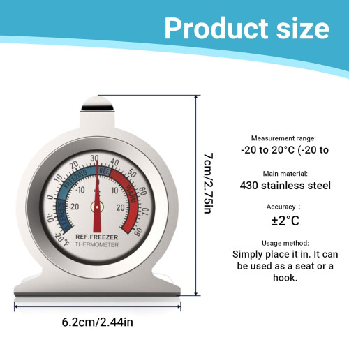 Refrigerator Thermometer 12 Pack Stainless Steel With Multi Hole Mount Internal Temperature Gauge 2