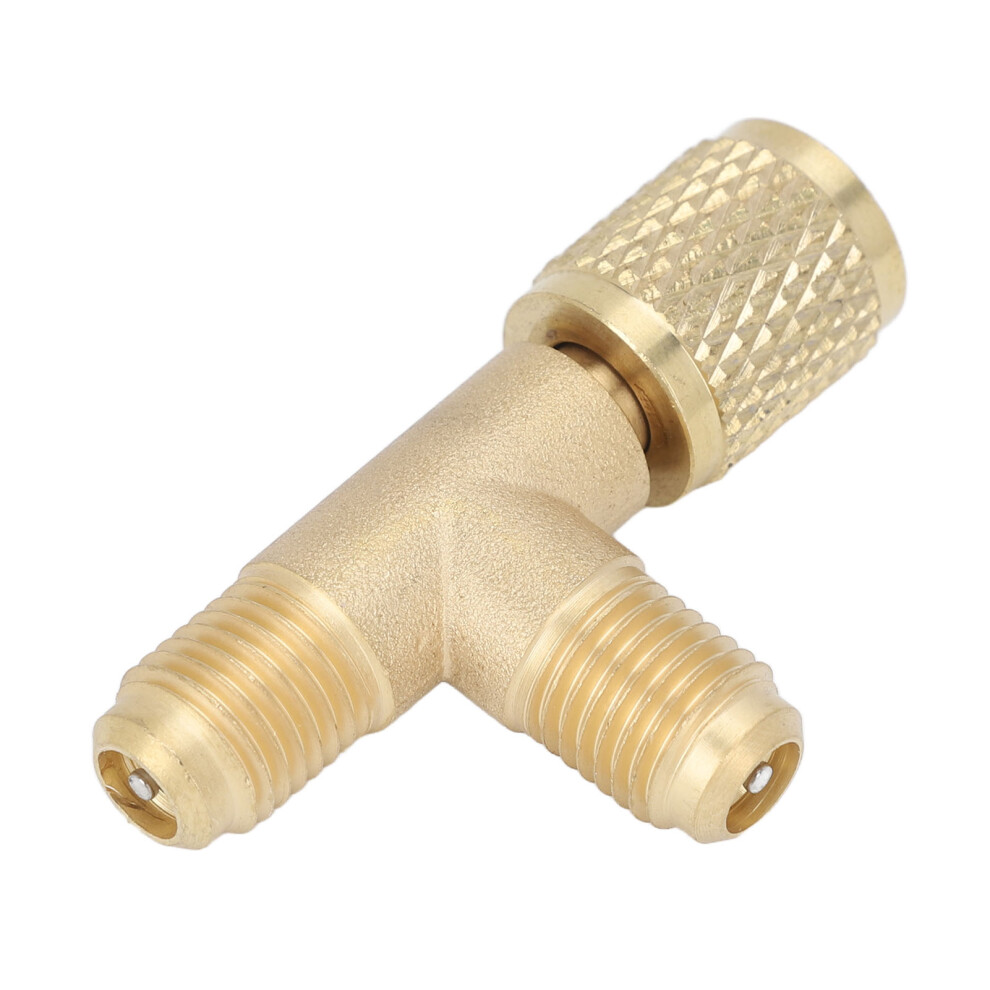 Quick Coupler Tee Adapter Brass 1/4In Sae Valve Core For R22 R12 R134 685922828347