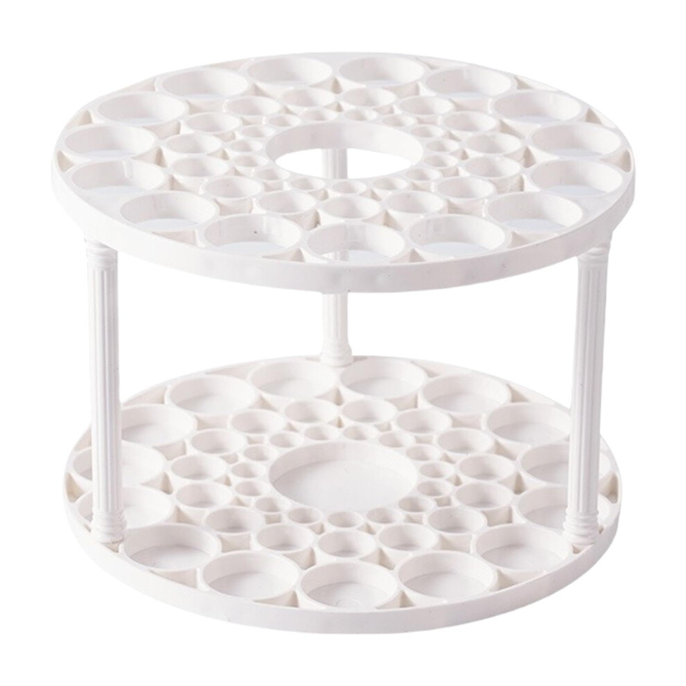 Cosmetic Brush Organizer 45-Hole Makeup Holder Round Dustproof Desktop Organizer Large Capacity Lipstick Tools Storage