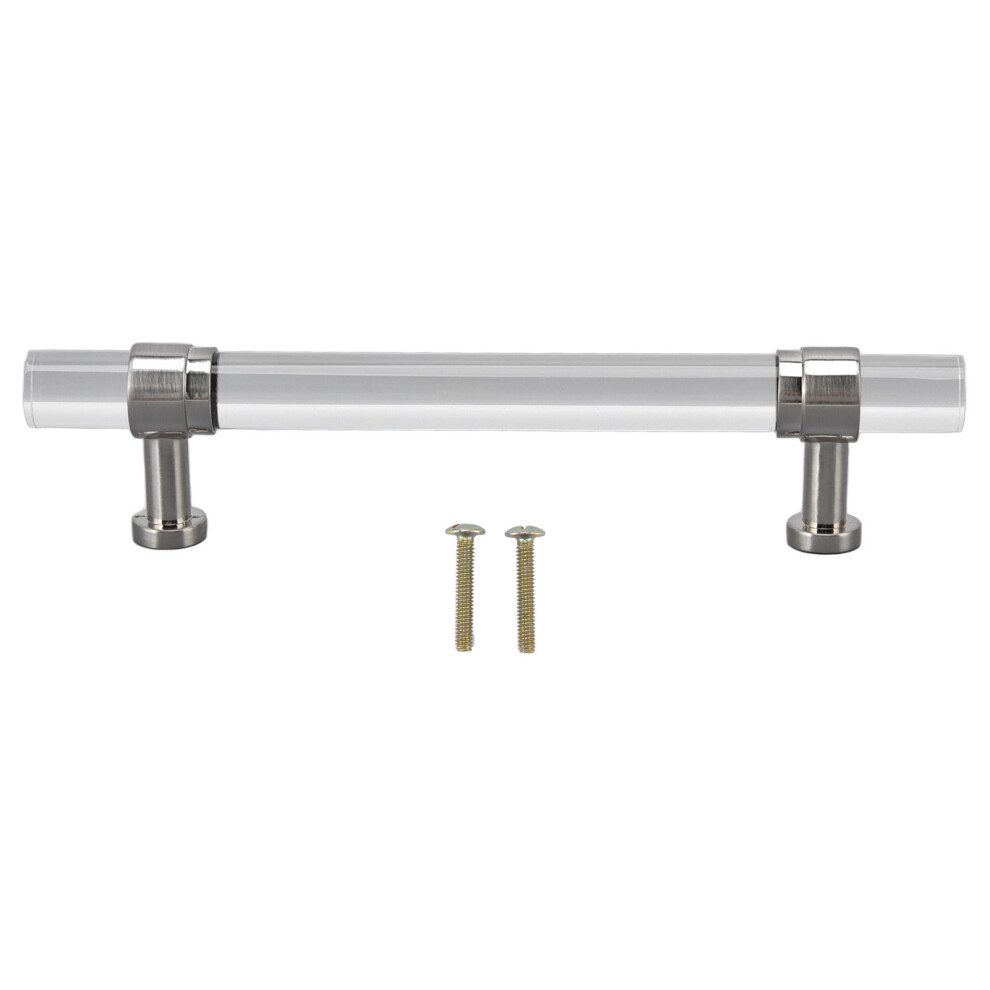 (Hole Pitch 128Mm) Acrylic Drawer Pulls Crystal Cabinet Handle Silver 128Mm Hole Pitch 685922830678