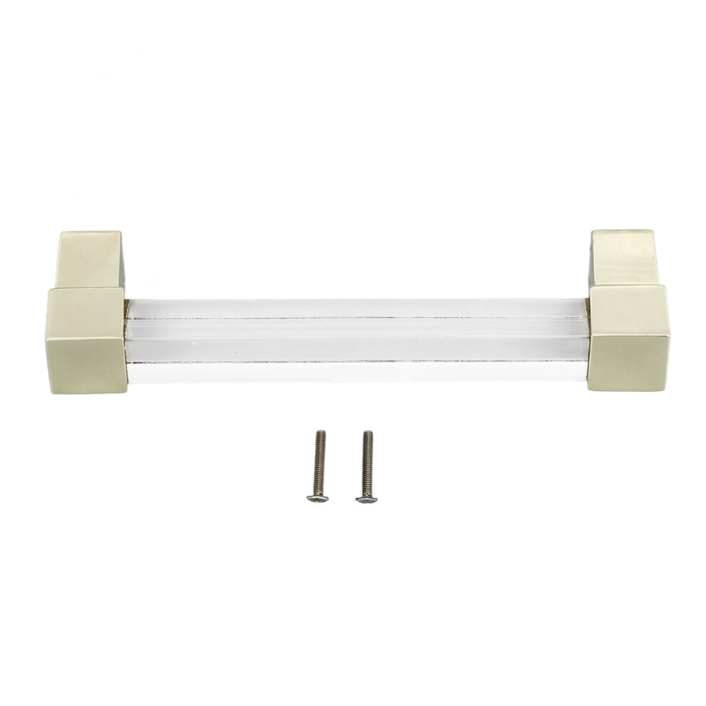 (Hole Spacing 128 Black) Acrylic Drawer Pulls Single Hole Crystal Gold 685922830289