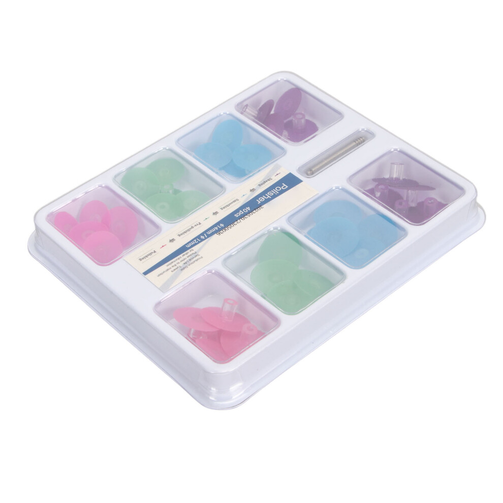 40pcs Dental Polishing Discs Set, Multicolor Surface Grinding, Mandrel Type A