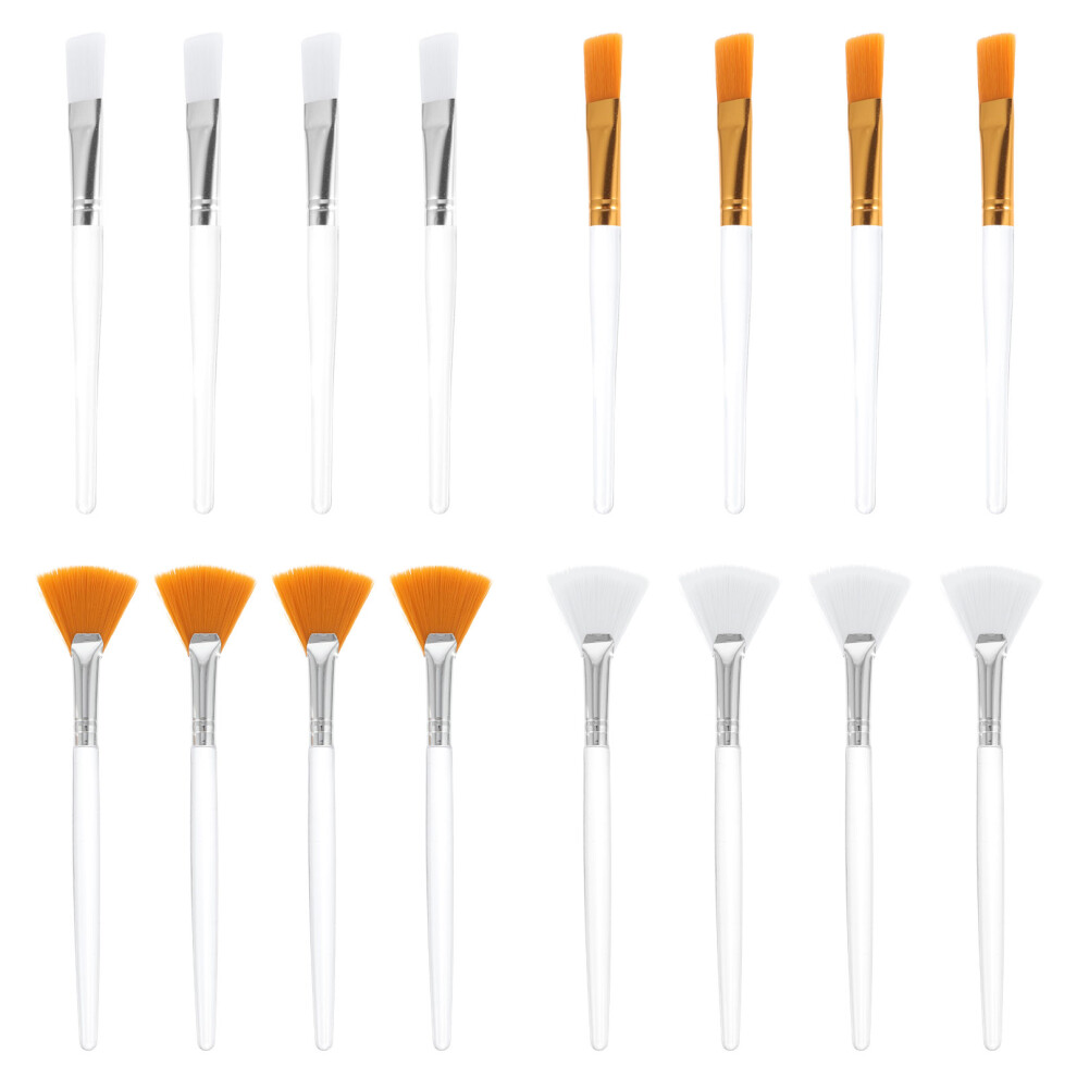 Solustre 2 Pcs Face Mask Applicator Makeup Brush Set Fan Brushes For Facial