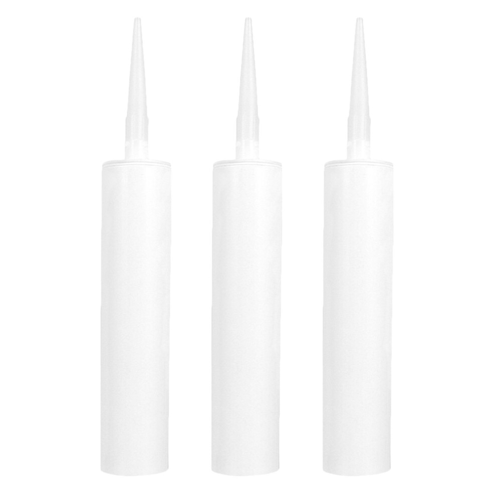 12Pcs Empty White Caulk Tubes Reusable Fillable Sealant For Caulking 013714223245