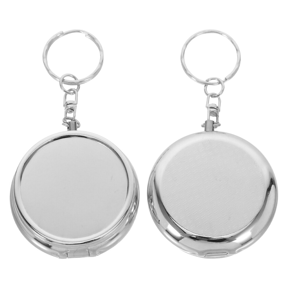 Inoomp 2Pcs Portable Pill Organizer Keychain Mini Medicine Container Travel