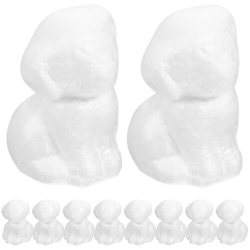 12Pièces Figurines De Chiot En Mousse Blanche DIY Pour Enfants 2
