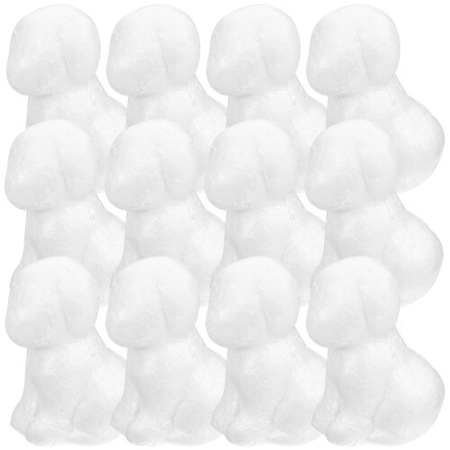 12Pièces Figurines De Chiot En Mousse Blanche DIY Pour Enfants