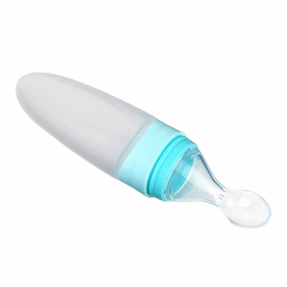 Solustre 2 Pieces Silicone Spoon Baby Food Feeder Tableware Tools Traing Rice