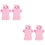 4Stk Baby Badekatzenhandschuhe Pink Exfolierend 8
