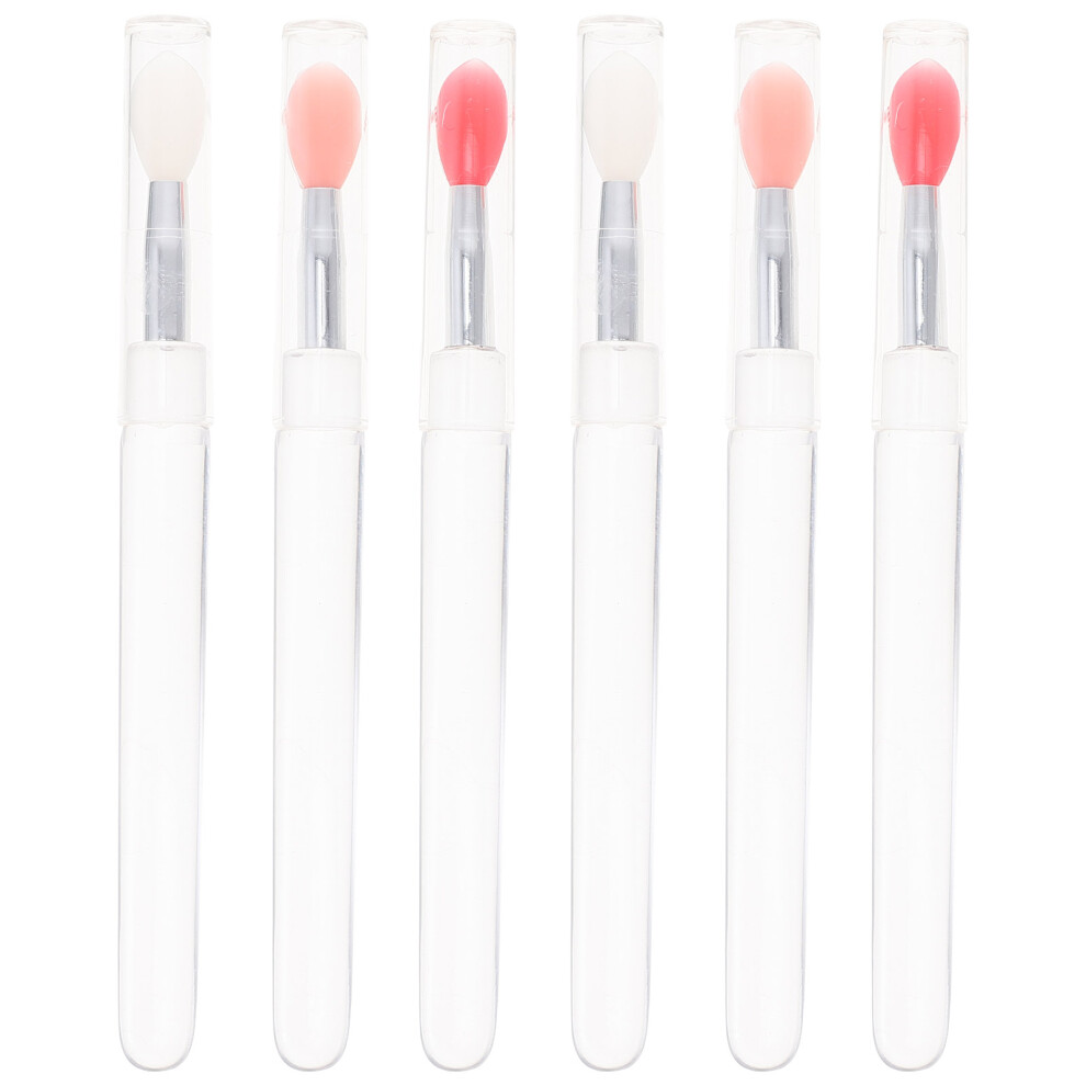Solustre 2 Count Lipstick Wand Applicators Makeup Brush Silicone With Lid