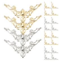 80Pcs Metal Book Corner Protectors Hollow Triangle Vintage Filigree