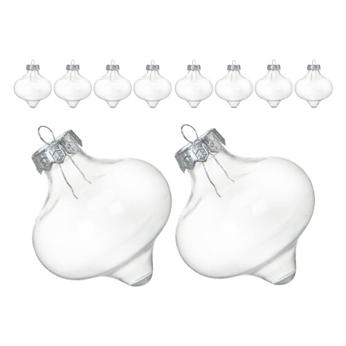 20 Pcs Clear Plastic Fillable Ornament Balls Light Bulb Shape For Christmas 2