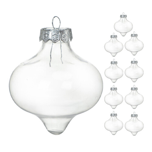 20 Pcs Clear Plastic Fillable Ornament Balls Light Bulb Shape For Christmas 1
