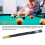 Compact 3/4 Billiard Cue Case Black PU Leather Waterproof Design 5
