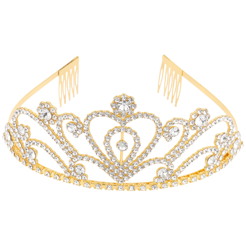 2Pcs Handcrafted Heart Crown Metal Wedding Tiara For Women-image-OPC-PKY5CHR-NEW