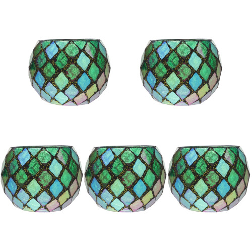 5Pcs Candle Tea Light Holder Mosaic Glass Home Decor 1