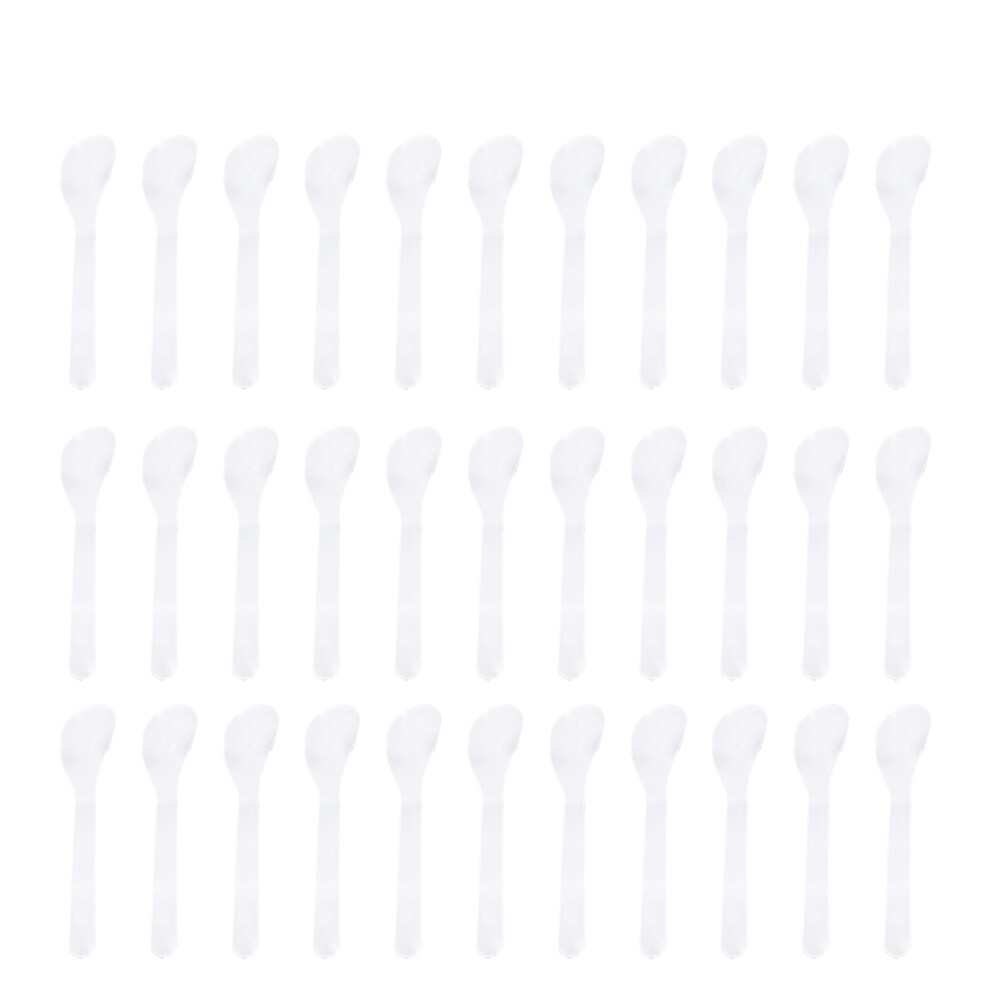 Aboofan Cream 50Pcs Plastic Makeup Spatulas Cosmetic Scoop Tool For Subpackaging