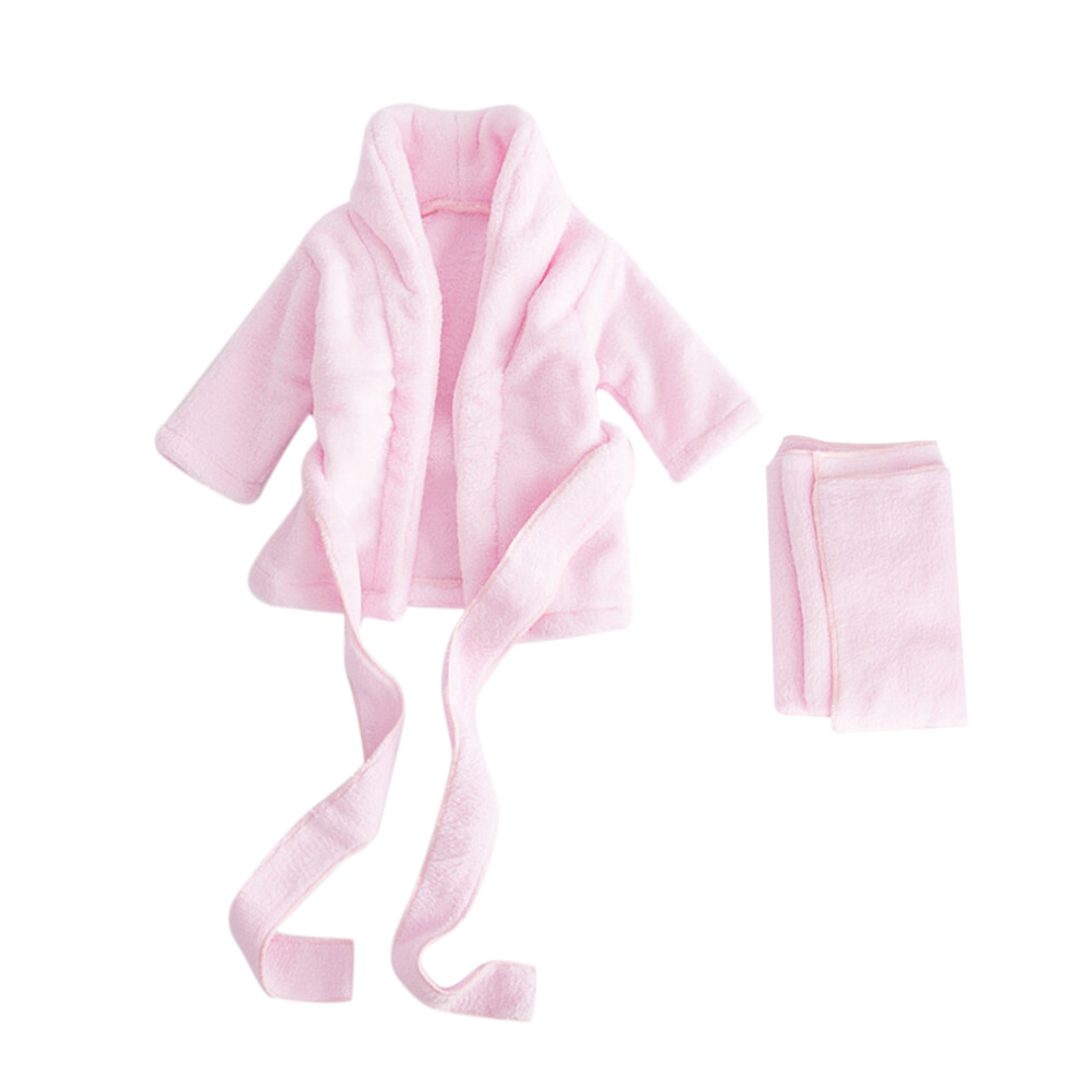 3Pcs Newborn Bathrobe Pure Cotton Thickened For 3-6 Month Baby Pink-image-OPC-PKY5FY8-NEW