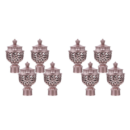 8Stk Roségold Vorhangstab Abschlüsse Kunststoff 1