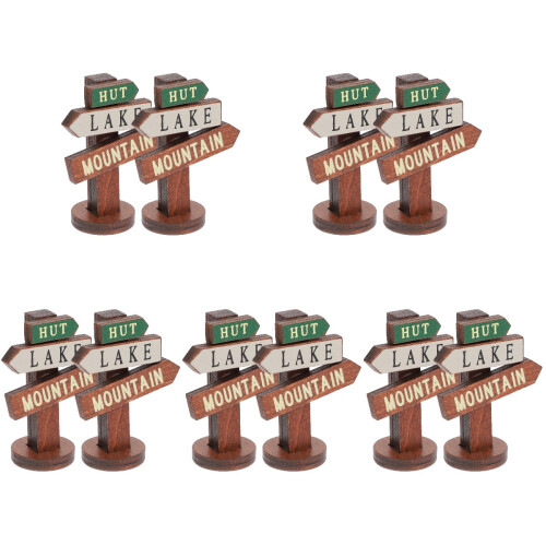 10 Pcs Mini Wood Sign Post For Micro Landscape Garden Decor 1