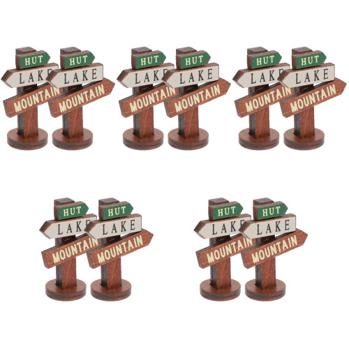 10 Pcs Mini Wood Sign Post For Micro Landscape Garden Decor 2