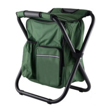 2 in 1 Folding Hunting Bag Chair Portable Backpack Cooler Insulated Picnic Bag, Hiking Seat, Waterproof Fishing Chair Green