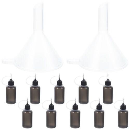 50 Pcs Needle Tip Glue Bottle With Funnel Diy Applicator 1