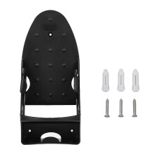 (Black) Electric Iron Holder Heat Resistant Wall Mounted 2 in 1 Black