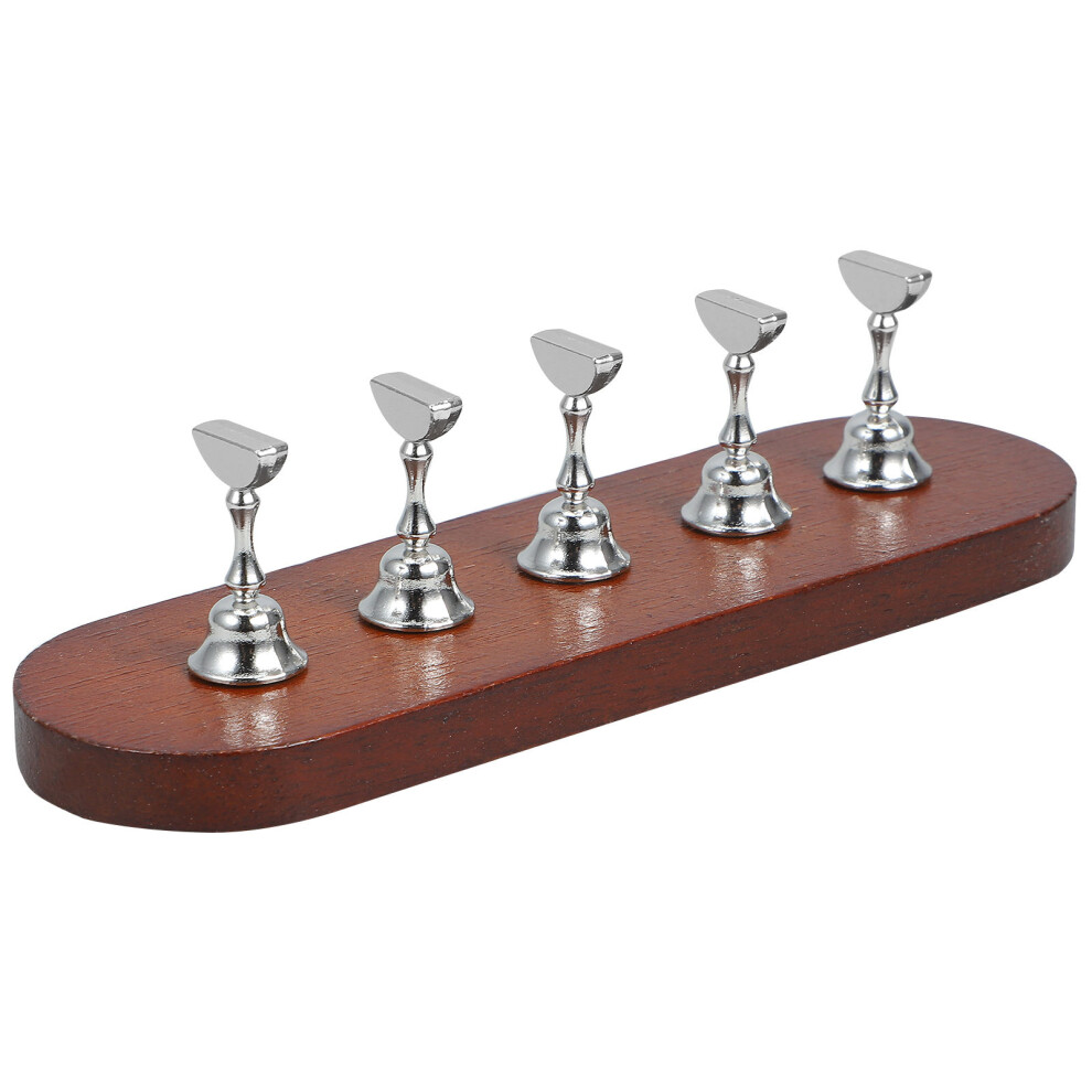 Happyyami One Set Wood Nail Display Stand And Practice Base For Fake Nails