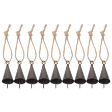 3 Sets Rustic Metal Cow Bells With Jute Rope For Cattle Goat Farm