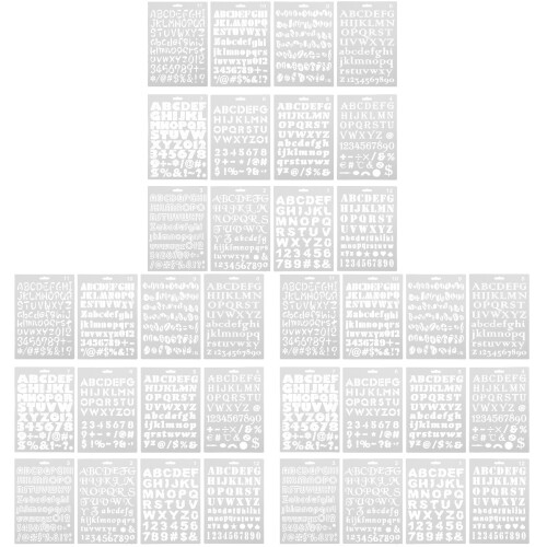 3 Pieces Drawing Templates Planner Bookmark Alphabet Painting Stencils 1