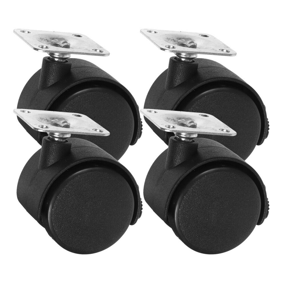 12 Pcs Swivel Furniture Casters With Fixing Plate Black 033787647281