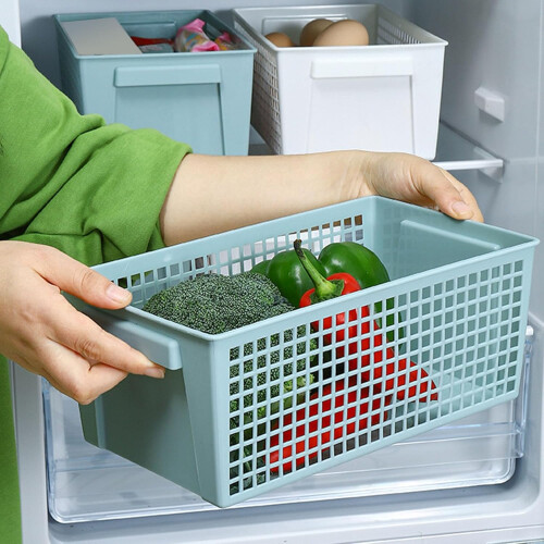Desktop Storage Basket Small Rectangular Ventilated Plastic Organizer Bin For Snacks And Sundries Home And Office 2