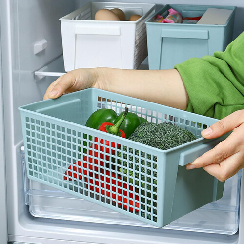 Desktop Storage Basket Small Rectangular Ventilated Plastic Organizer Bin For Snacks And Sundries Home And Office 1