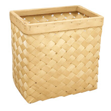 Woodchip Woven Storage Basket: Vintage Japanese Waste Bin For Home