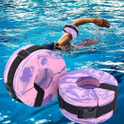 Water Ankle Weights With Float Ring Adjustable Pool Exercise Weights For Ankles And Arms Purple Beginners & Pros Adults 1
